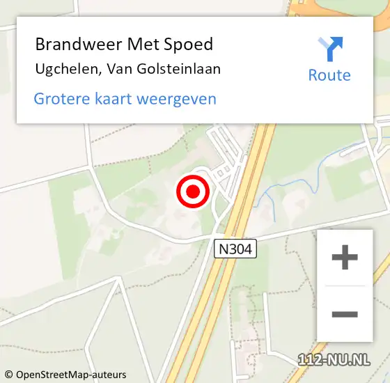 Locatie op kaart van de 112 melding: Brandweer Met Spoed Naar Ugchelen, Van Golsteinlaan op 6 januari 2025 16:19