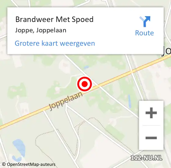 Locatie op kaart van de 112 melding: Brandweer Met Spoed Naar Joppe, Joppelaan op 6 januari 2025 16:24