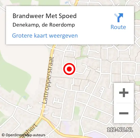 Locatie op kaart van de 112 melding: Brandweer Met Spoed Naar Denekamp, de Roerdomp op 6 januari 2025 16:30