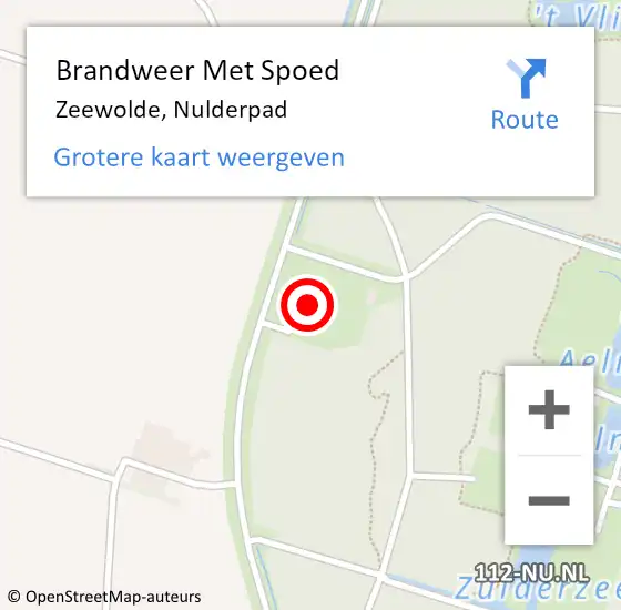 Locatie op kaart van de 112 melding: Brandweer Met Spoed Naar Zeewolde, Nulderpad op 6 januari 2025 16:52