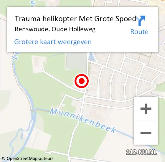 Locatie op kaart van de 112 melding: Trauma helikopter Met Grote Spoed Naar Renswoude, Oude Holleweg op 6 januari 2025 17:49