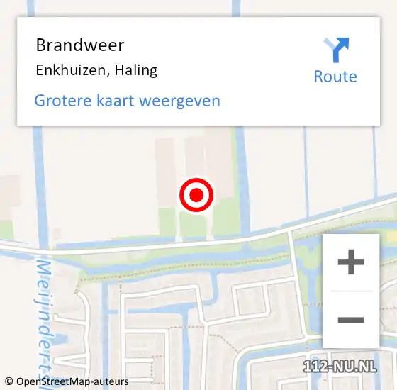 Locatie op kaart van de 112 melding: Brandweer Enkhuizen, Haling op 6 januari 2025 18:00