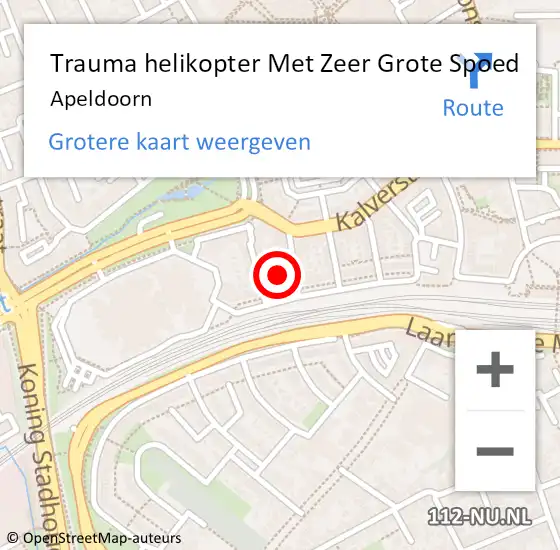 Locatie op kaart van de 112 melding: Trauma helikopter Met Zeer Grote Spoed Naar Apeldoorn op 6 januari 2025 19:50