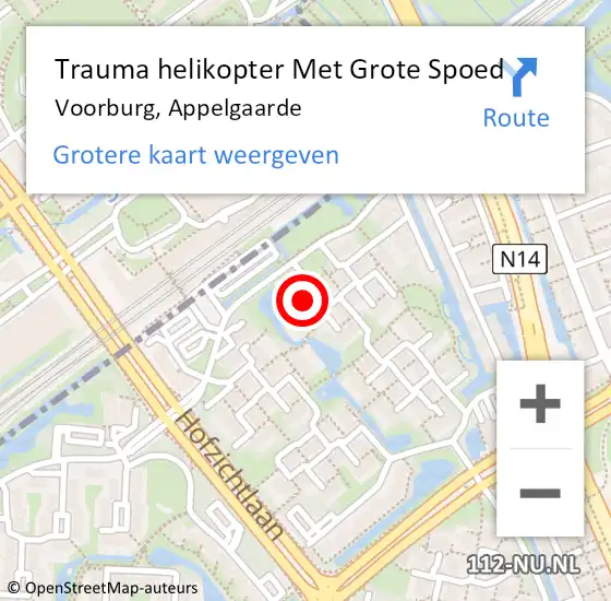 Locatie op kaart van de 112 melding: Trauma helikopter Met Grote Spoed Naar Voorburg, Appelgaarde op 6 januari 2025 20:12