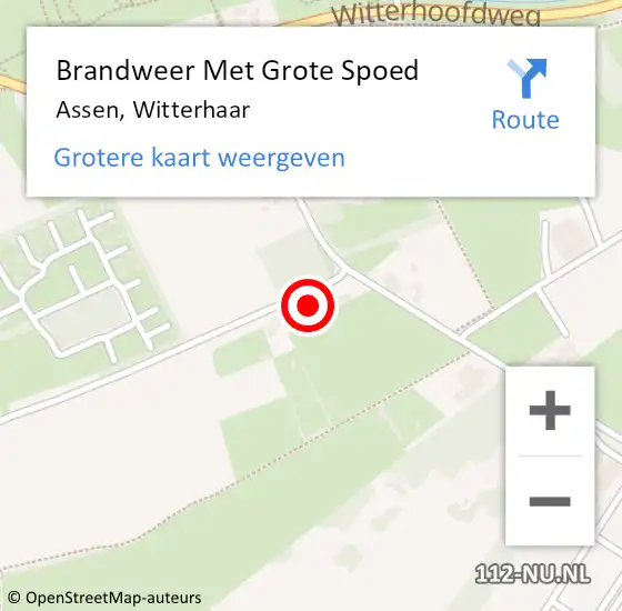 Locatie op kaart van de 112 melding: Brandweer Met Grote Spoed Naar Assen, Witterhaar op 6 januari 2025 20:37