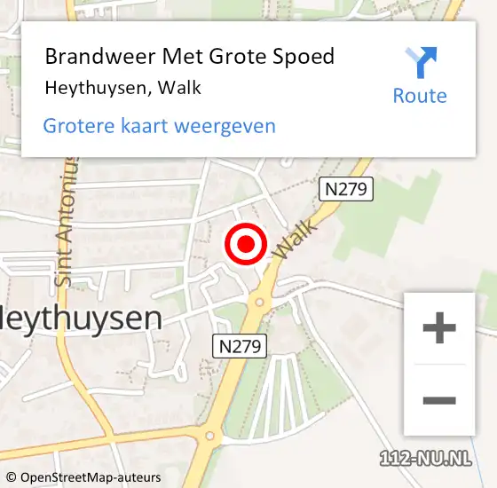 Locatie op kaart van de 112 melding: Brandweer Met Grote Spoed Naar Heythuysen, Walk op 6 januari 2025 21:54