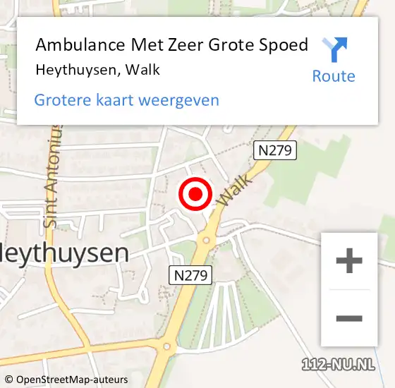 Locatie op kaart van de 112 melding: Ambulance Met Zeer Grote Spoed Naar Heythuysen, Walk op 6 januari 2025 21:54