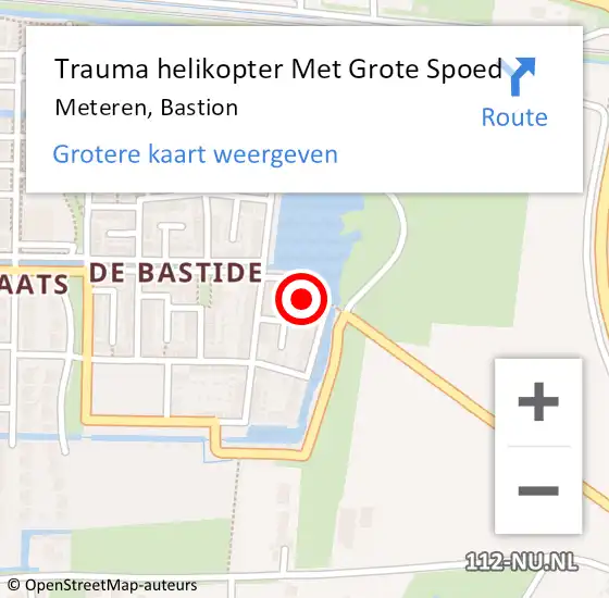 Locatie op kaart van de 112 melding: Trauma helikopter Met Grote Spoed Naar Meteren, Bastion op 6 januari 2025 22:04