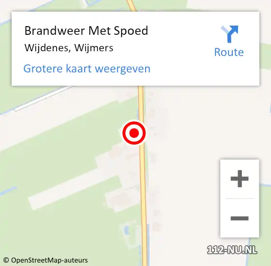 Locatie op kaart van de 112 melding: Brandweer Met Spoed Naar Wijdenes, Wijmers op 6 januari 2025 22:16