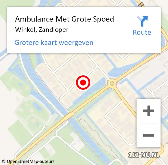 Locatie op kaart van de 112 melding: Ambulance Met Grote Spoed Naar Winkel, Zandloper op 7 januari 2025 03:02