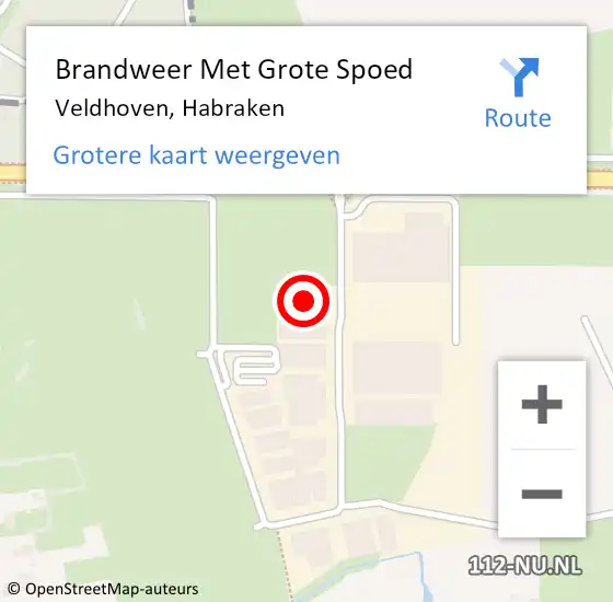 Locatie op kaart van de 112 melding: Brandweer Met Grote Spoed Naar Veldhoven, Habraken op 7 januari 2025 03:38