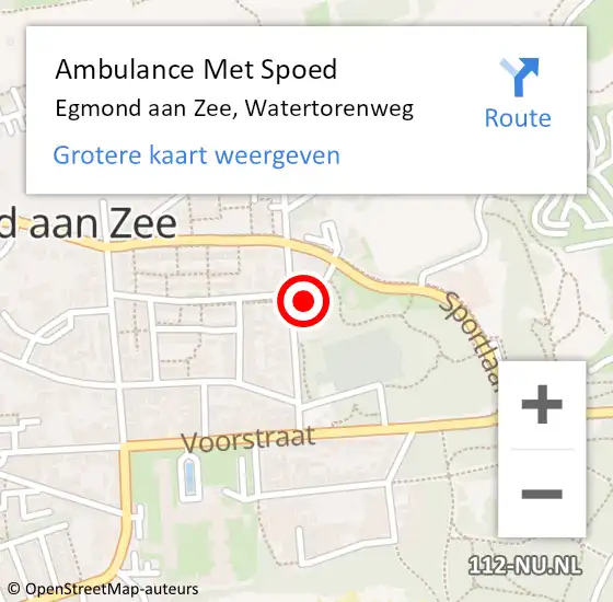 Locatie op kaart van de 112 melding: Ambulance Met Spoed Naar Egmond aan Zee, Watertorenweg op 19 oktober 2013 16:05