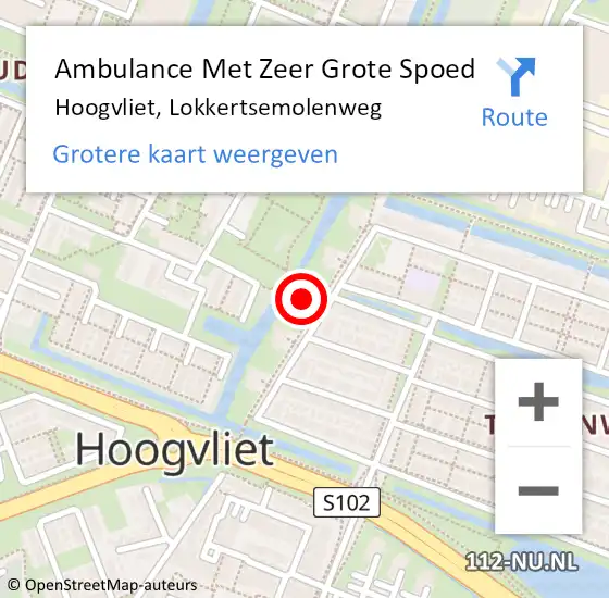 Locatie op kaart van de 112 melding: Ambulance Met Zeer Grote Spoed Naar Hoogvliet, Lokkertsemolenweg op 7 januari 2025 05:37