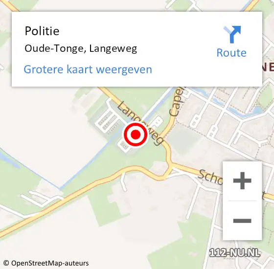 Locatie op kaart van de 112 melding: Politie Oude-Tonge, Langeweg op 7 januari 2025 07:05