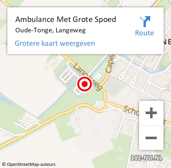 Locatie op kaart van de 112 melding: Ambulance Met Grote Spoed Naar Oude-Tonge, Langeweg op 7 januari 2025 07:05