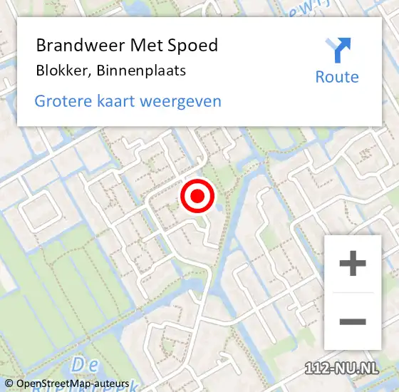 Locatie op kaart van de 112 melding: Brandweer Met Spoed Naar Blokker, Binnenplaats op 7 januari 2025 07:55