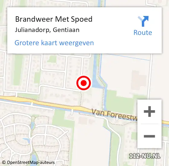 Locatie op kaart van de 112 melding: Brandweer Met Spoed Naar Julianadorp, Gentiaan op 7 januari 2025 10:18