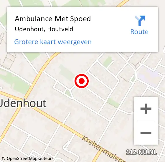 Locatie op kaart van de 112 melding: Ambulance Met Spoed Naar Udenhout, Houtveld op 19 oktober 2013 16:09