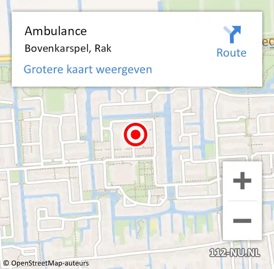 Locatie op kaart van de 112 melding: Ambulance Bovenkarspel, Rak op 7 januari 2025 15:22