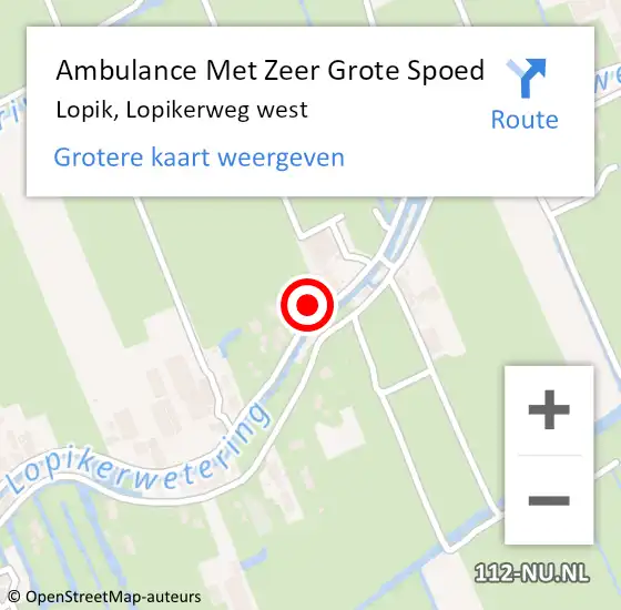 Locatie op kaart van de 112 melding: Ambulance Met Zeer Grote Spoed Naar Lopik, Lopikerweg west op 7 januari 2025 15:27