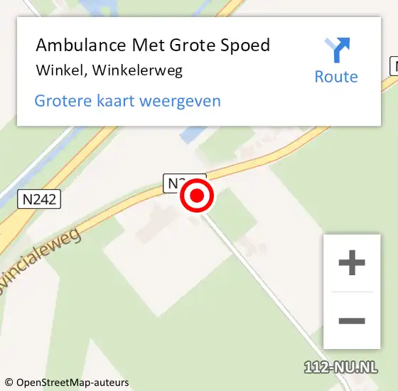 Locatie op kaart van de 112 melding: Ambulance Met Grote Spoed Naar Winkel, Winkelerweg op 2 november 2014 07:15