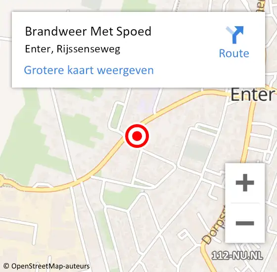 Locatie op kaart van de 112 melding: Brandweer Met Spoed Naar Enter, Rijssenseweg op 7 januari 2025 16:28