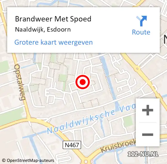 Locatie op kaart van de 112 melding: Brandweer Met Spoed Naar Naaldwijk, Esdoorn op 7 januari 2025 16:48