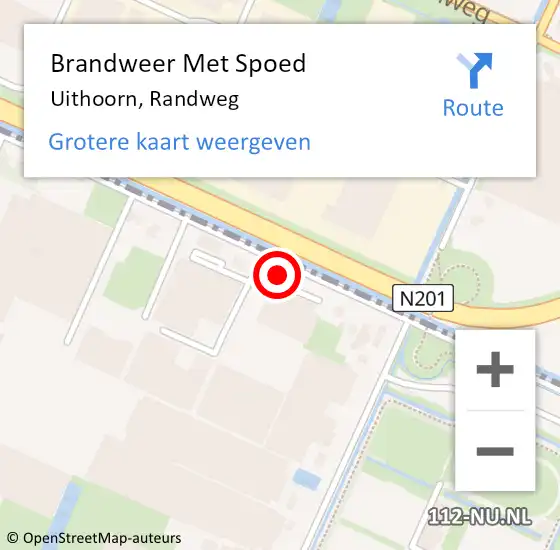 Locatie op kaart van de 112 melding: Brandweer Met Spoed Naar Uithoorn, Randweg op 7 januari 2025 17:41