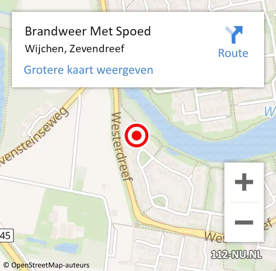 Locatie op kaart van de 112 melding: Brandweer Met Spoed Naar Wijchen, Zevendreef op 7 januari 2025 19:37