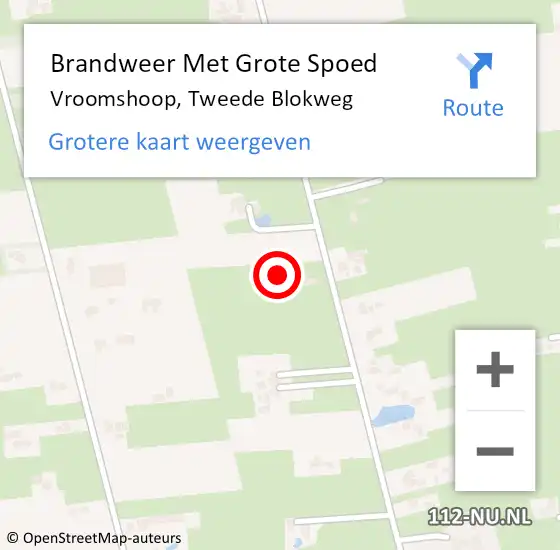 Locatie op kaart van de 112 melding: Brandweer Met Grote Spoed Naar Vroomshoop, Tweede Blokweg op 7 januari 2025 20:42