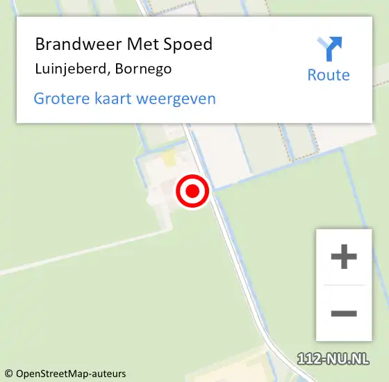 Locatie op kaart van de 112 melding: Brandweer Met Spoed Naar Luinjeberd, Bornego op 7 januari 2025 21:12