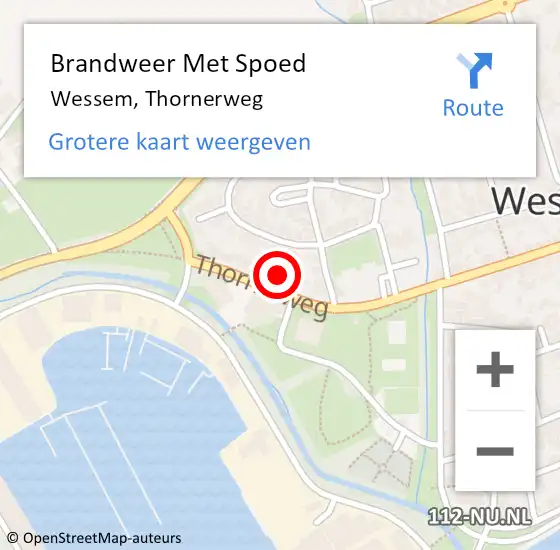 Locatie op kaart van de 112 melding: Brandweer Met Spoed Naar Wessem, Thornerweg op 7 januari 2025 21:38