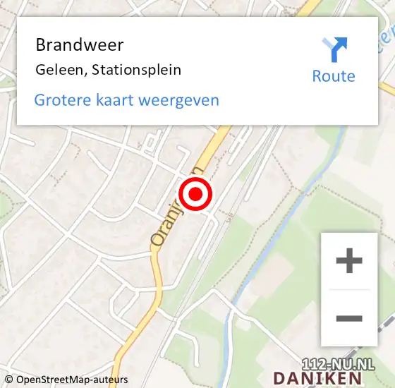 Locatie op kaart van de 112 melding: Brandweer Geleen, Stationsplein op 2 november 2014 08:46