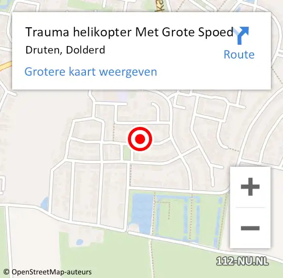 Locatie op kaart van de 112 melding: Trauma helikopter Met Grote Spoed Naar Druten, Dolderd op 8 januari 2025 03:38