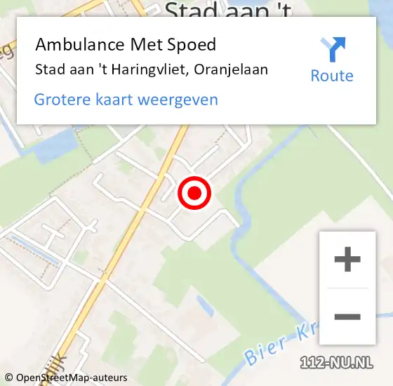 Locatie op kaart van de 112 melding: Ambulance Met Spoed Naar Stad aan 't Haringvliet, Oranjelaan op 8 januari 2025 03:51