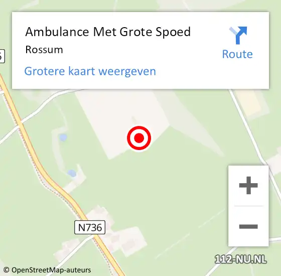 Locatie op kaart van de 112 melding: Ambulance Met Grote Spoed Naar Rossum op 8 januari 2025 05:04