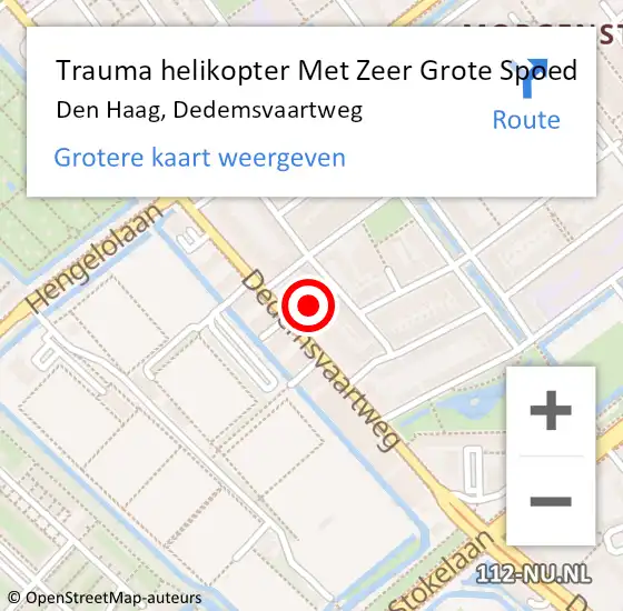 Locatie op kaart van de 112 melding: Trauma helikopter Met Zeer Grote Spoed Naar Den Haag, Dedemsvaartweg op 8 januari 2025 05:46