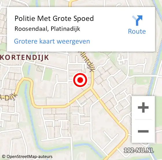 Locatie op kaart van de 112 melding: Politie Met Grote Spoed Naar Roosendaal, Platinadijk op 8 januari 2025 07:31