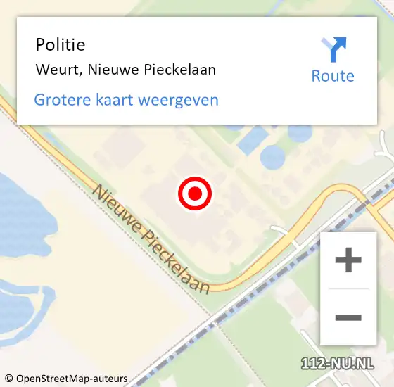 Locatie op kaart van de 112 melding: Politie Weurt, Nieuwe Pieckelaan op 8 januari 2025 08:29