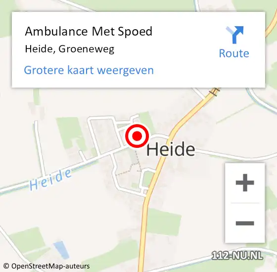 Locatie op kaart van de 112 melding: Ambulance Met Spoed Naar Heide, Groeneweg op 2 november 2014 09:38