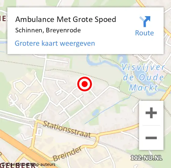 Locatie op kaart van de 112 melding: Ambulance Met Grote Spoed Naar Schinnen, Breyenrode op 2 november 2014 09:41