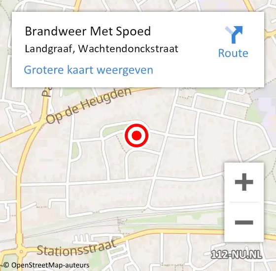 Locatie op kaart van de 112 melding: Brandweer Met Spoed Naar Landgraaf, Wachtendonckstraat op 8 januari 2025 12:52