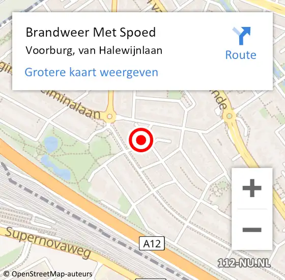 Locatie op kaart van de 112 melding: Brandweer Met Spoed Naar Voorburg, van Halewijnlaan op 8 januari 2025 14:52