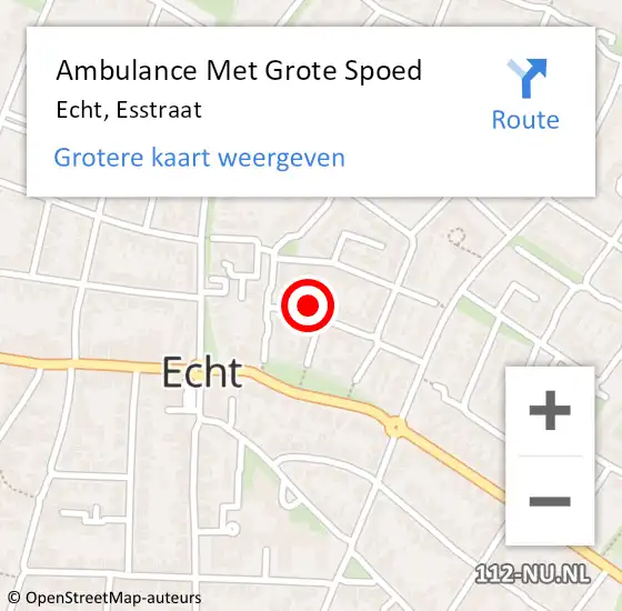 Locatie op kaart van de 112 melding: Ambulance Met Grote Spoed Naar Echt, Esstraat op 2 november 2014 10:21