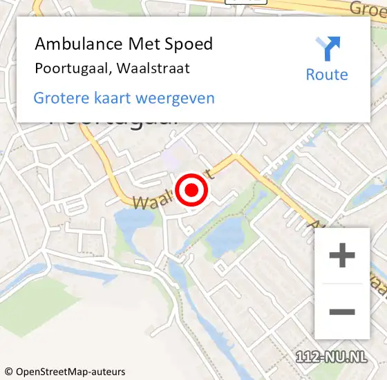 Locatie op kaart van de 112 melding: Ambulance Met Spoed Naar Poortugaal, Waalstraat op 8 januari 2025 15:16