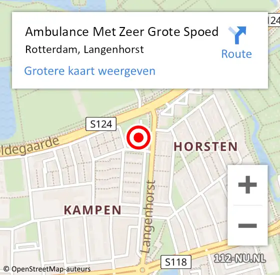 Locatie op kaart van de 112 melding: Ambulance Met Zeer Grote Spoed Naar Rotterdam, Langenhorst op 8 januari 2025 18:18