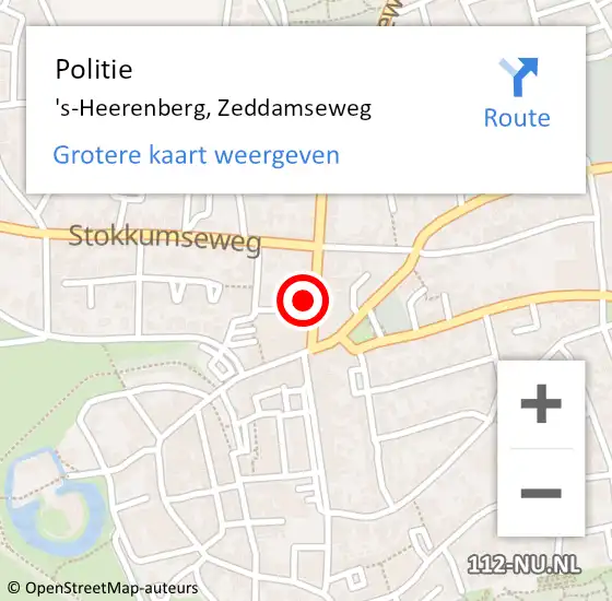 Locatie op kaart van de 112 melding: Politie 's-Heerenberg, Zeddamseweg op 8 januari 2025 18:24