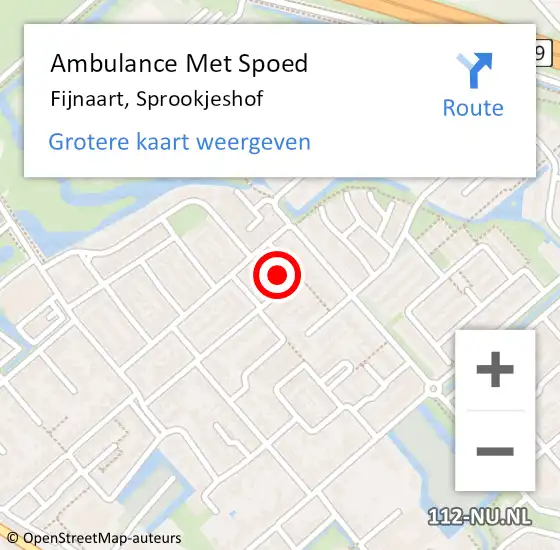 Locatie op kaart van de 112 melding: Ambulance Met Spoed Naar Fijnaart, Sprookjeshof op 2 november 2014 10:48