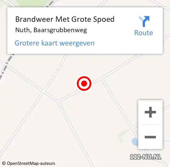 Locatie op kaart van de 112 melding: Brandweer Met Grote Spoed Naar Nuth, Baarsgrubbenweg op 8 januari 2025 21:25