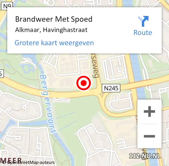 Locatie op kaart van de 112 melding: Brandweer Met Spoed Naar Alkmaar, Havinghastraat op 8 januari 2025 22:39